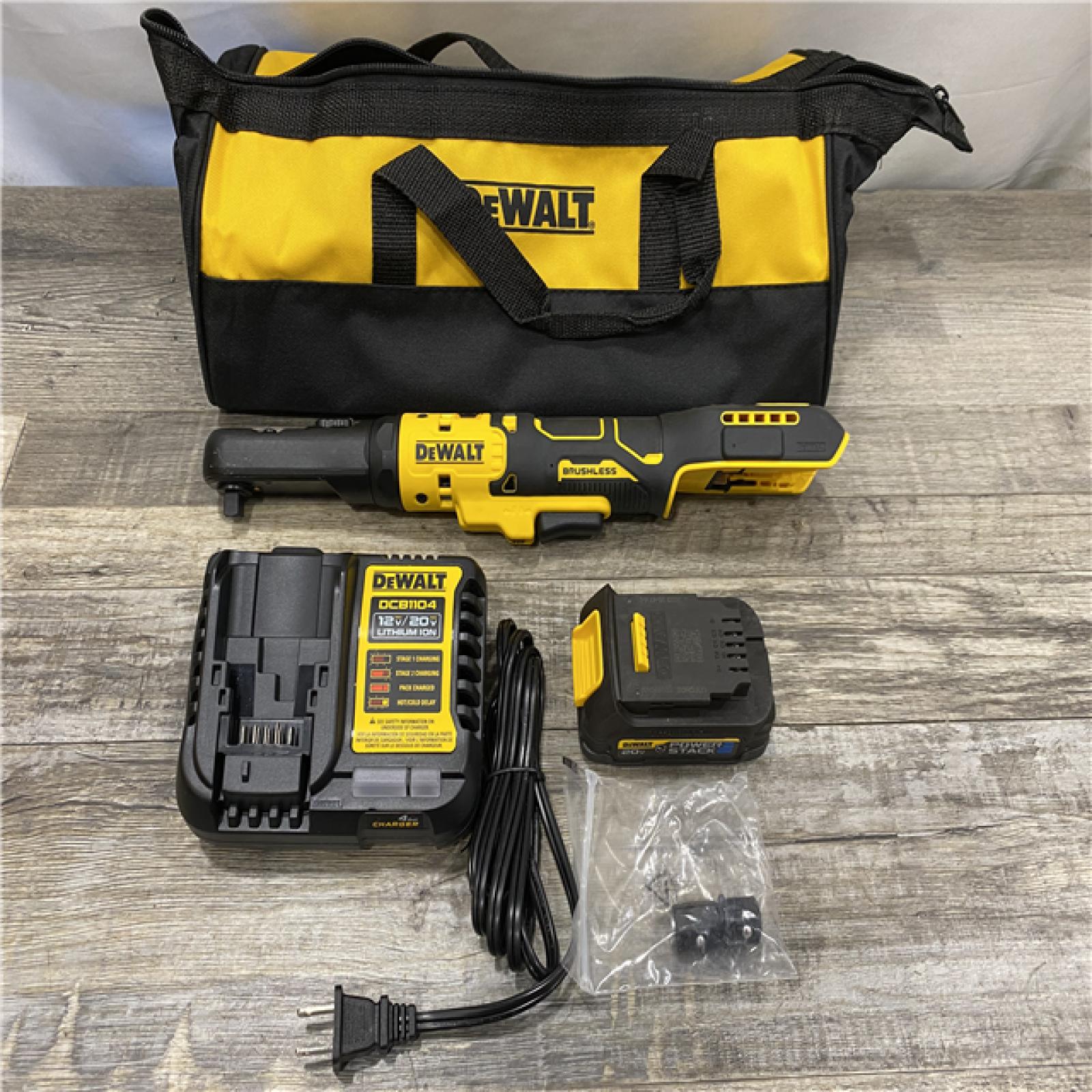 AS-IS DEWALT 20-Volt Maximum Lithium-Ion 3/8 in. and 1/2 in. Cordless Ratchet Kit