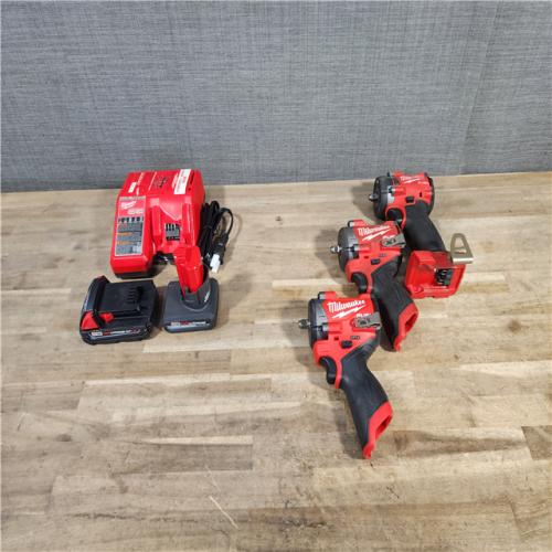 HOUSTON LOCATION - AS-IS MILWAUKEE 3 TOOL COMBO KIT W/ (2) BATTERY & CHARGER