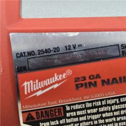 AS-IS Milwaukee 2540-20 12V 23 Gauge Cordless Pin Nailer (Tool Only)