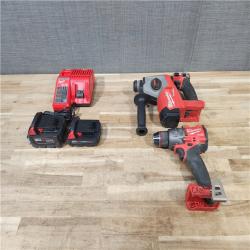 HOUSTON LOCATION - AS-IS MILWAUKEE 2 TOOL COMBO KIT W/ (2) BATTERY & CHARGER