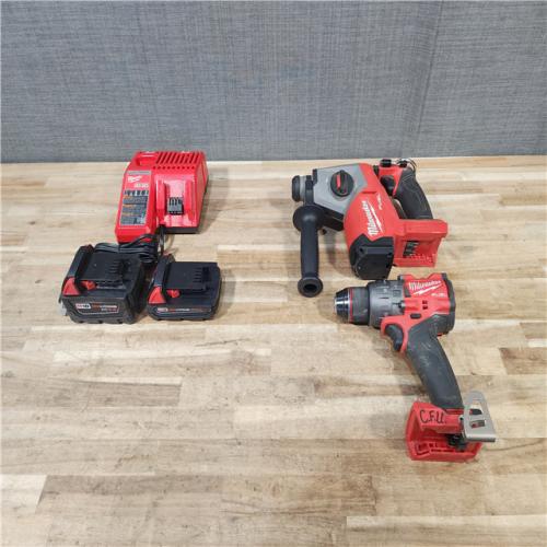 HOUSTON LOCATION - AS-IS MILWAUKEE 2 TOOL COMBO KIT W/ (2) BATTERY & CHARGER