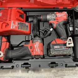 AS-IS Milwaukee FUEL 18V Lithium-Ion Brushless Cordless Hammer Drill and Impact Driver Combo Kit