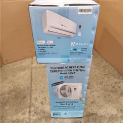 Phoenix Location NEW Hessaire DIY 22.5 SEER2 18,000 BTU Wi-Fi 1.5-Ton Ductless Mini Split Air Conditioner,Heat Pump, Variable Speed Inverter-208V/230V