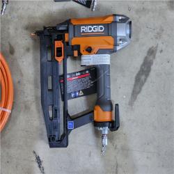 HOUSTON LOCATION - AS-IS RIGID 6 Gal. 150 PSI Electric Air Compressor with 25 Ft. Hose  18GA Brad Nailer  16GA Finish Nailer and 18GA Finish Stapler