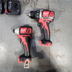 HOUSTON LOCATION - AS-IS Milwaukee M18 18V Cordless Brushed 2 Tool Drill/Driver and Impact Driver Kit