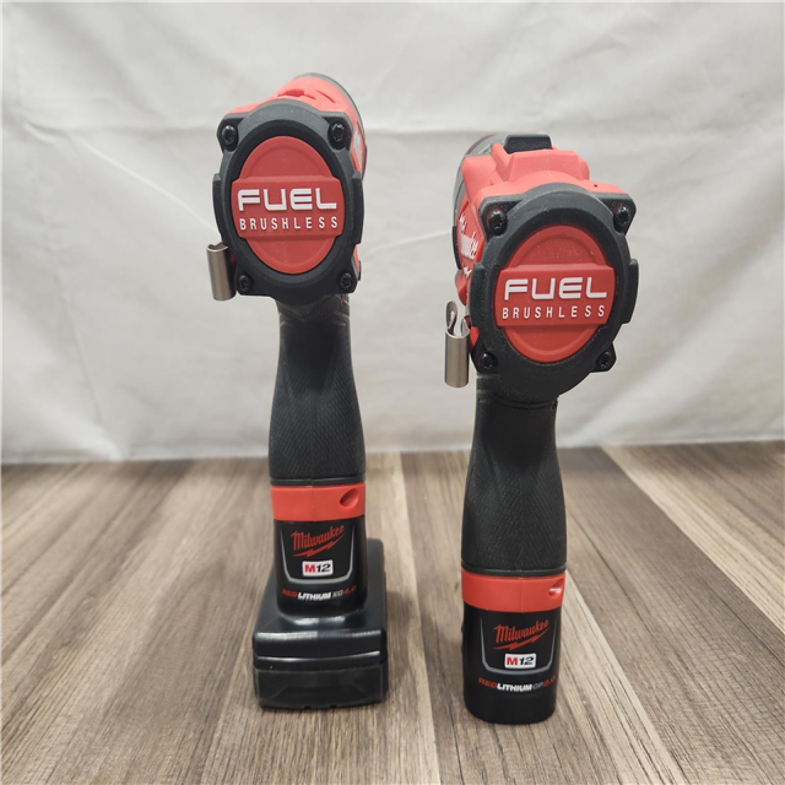 AS-IS- Milwaukee 12V Brushless Hammer Drill and Impact Driver Combo Kit