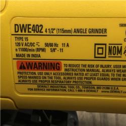 AS-IS DEWALT 11 Amp Corded 4.5 in. Small Angle Grinder