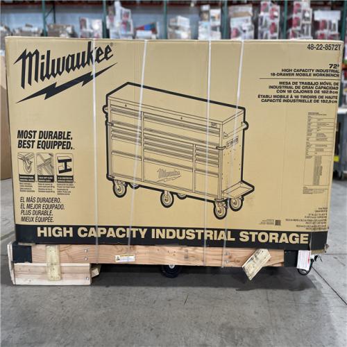 DALLAS LOCATION- AS-IS Milwaukee High Capacity 72 in. W x 22.1 in. D 18-Drawer Mobile Workbench Cabinet