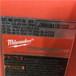 AS-IS Milwaukee FUEL 16 in. 18V Lithium-Ion Brushless Battery Chainsaw (Tool-Only)