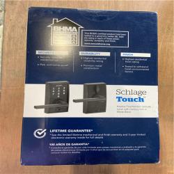 NEW! - Schlage Century Matte Black Touch Keyless Touchscreen Door Lock with Latitude Handle