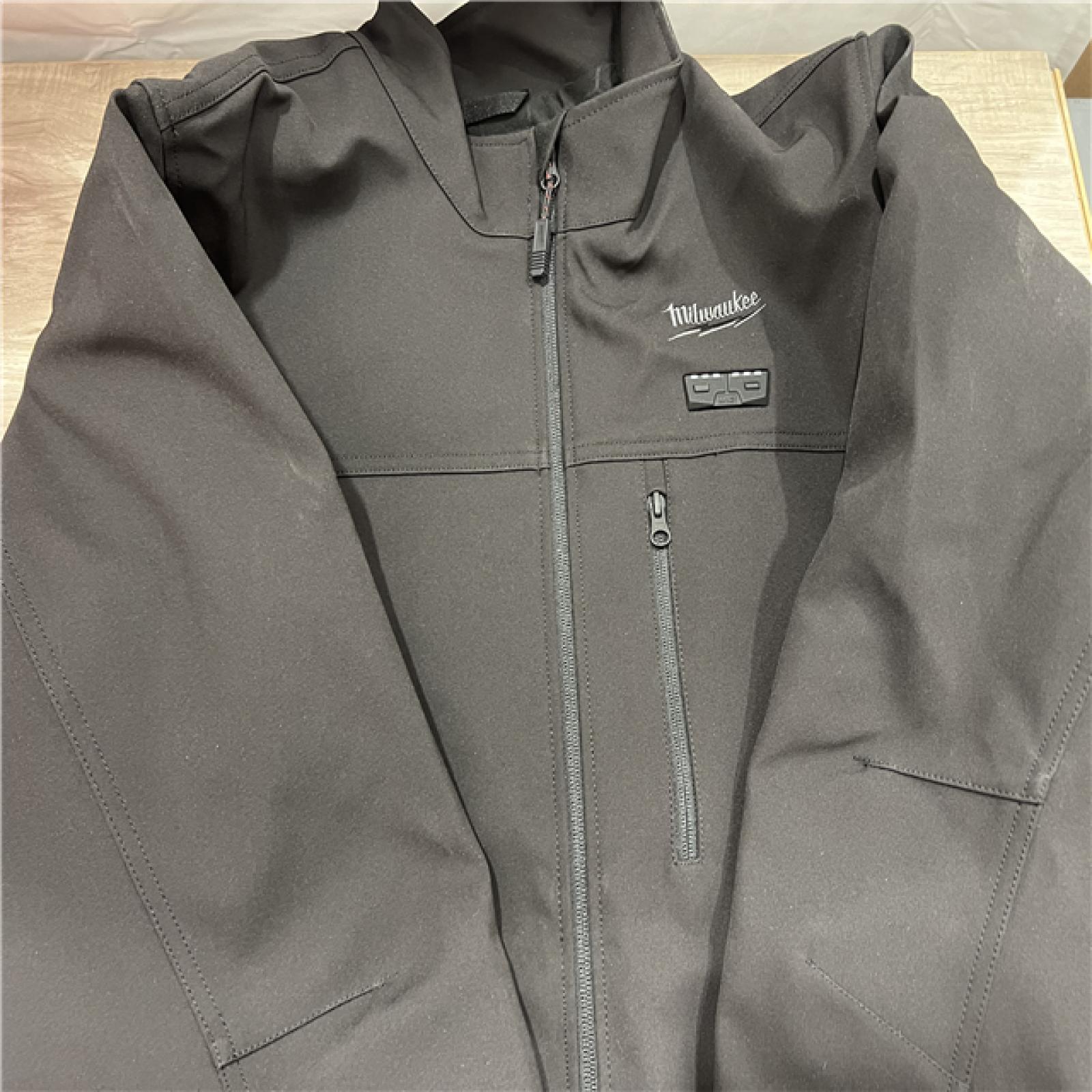 AS-IS Milwaukee Men's 2X-Large 12-Volt Lithium-Ion Cordless Tough Shell Black Heated Jacket Kit
