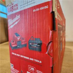 NEW- Milwaukee Tool M18 Dual Bay Simultaneous Super Charger Starter Kit with M18 18V Lithium-Ion REDLITHIUM FORGE XC 8.0 Ah Battery Pack