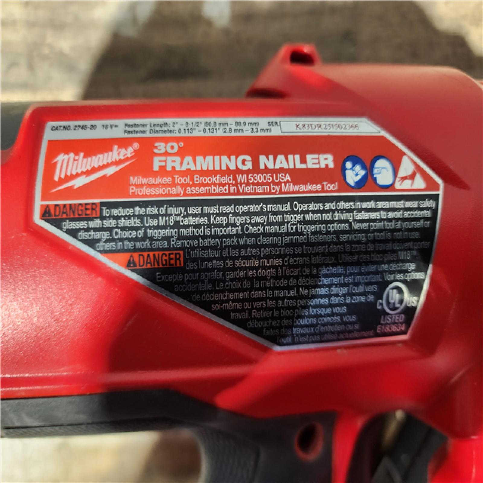 HOUSTON LOCATION - AS-IS Milwaukee FUEL 3-1/2 in. 18-Volt 30-Degree Lithium-Ion Brushless Cordless Framing Nailer (Tool-Only)