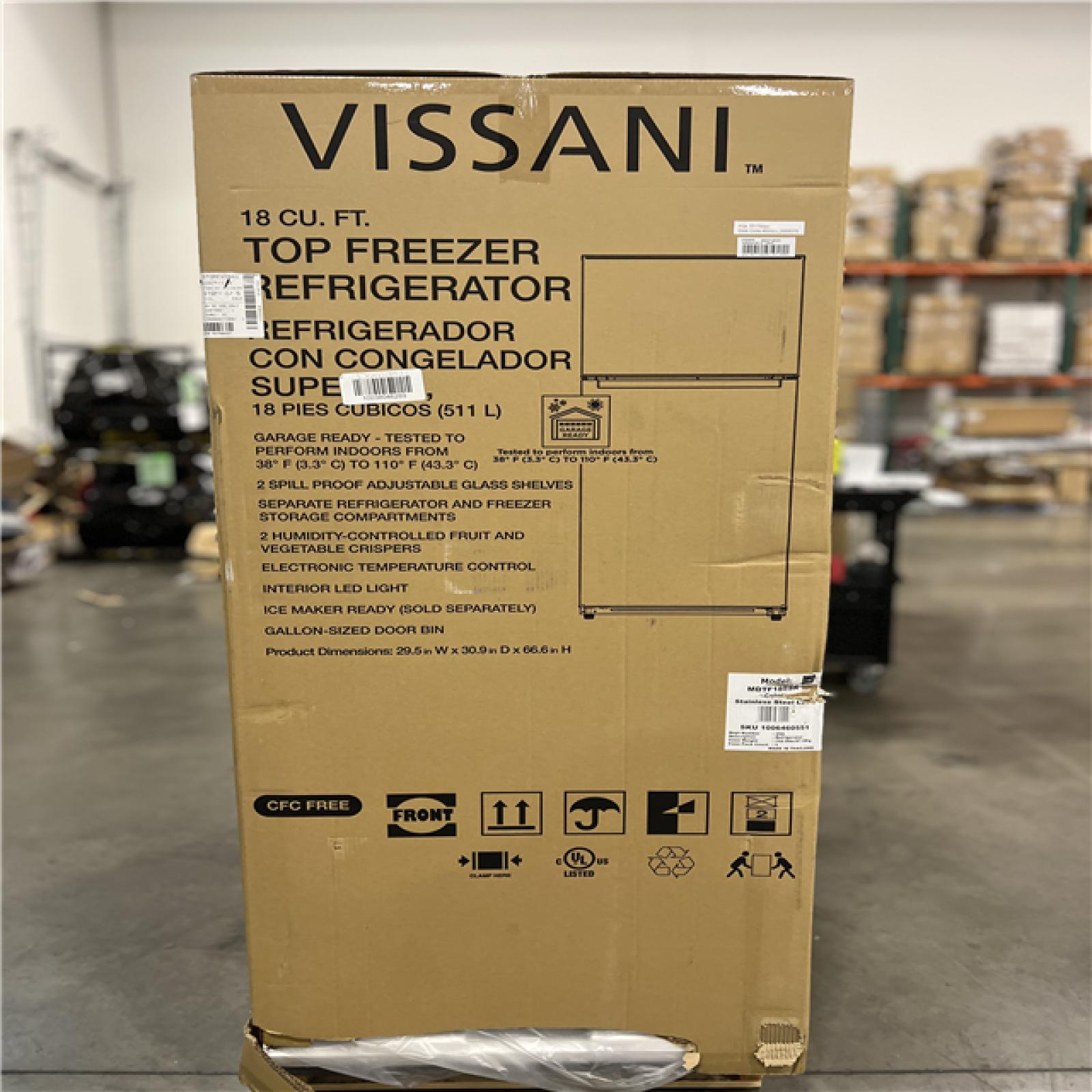DALLAS LOCATION Vissani 18 cu. ft. Top Freezer Refrigerator in