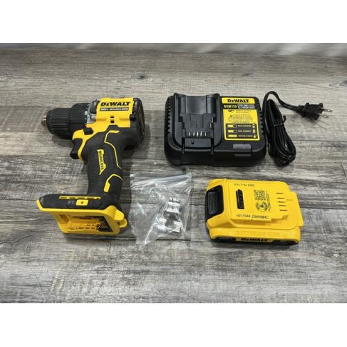 AS-IS DEWALT Atomic 20V Lithium-Ion Cordless Compact 1/2 in. Drill/Driver Kit