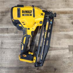 HOUSTON LOCATION - AS-IS DEWALT 20V MAX XR Lithium-Ion Electric Cordless 16-Gauge Angled Finishing Nailer (Tool Only)