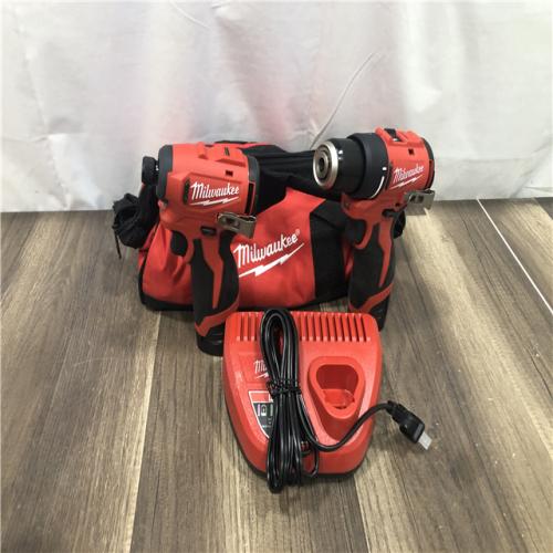 AS-IS Milwaukee 12-Volt Lithium-Ion Brushless Cordless Subcompact Drill and Impact Driver Combo Kit