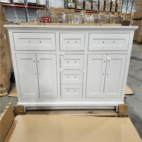 DALLAS LOCATION - Best Seller Home Decorators Collection Doveton 60 in. Double Sink Freestanding White Bath Vanity