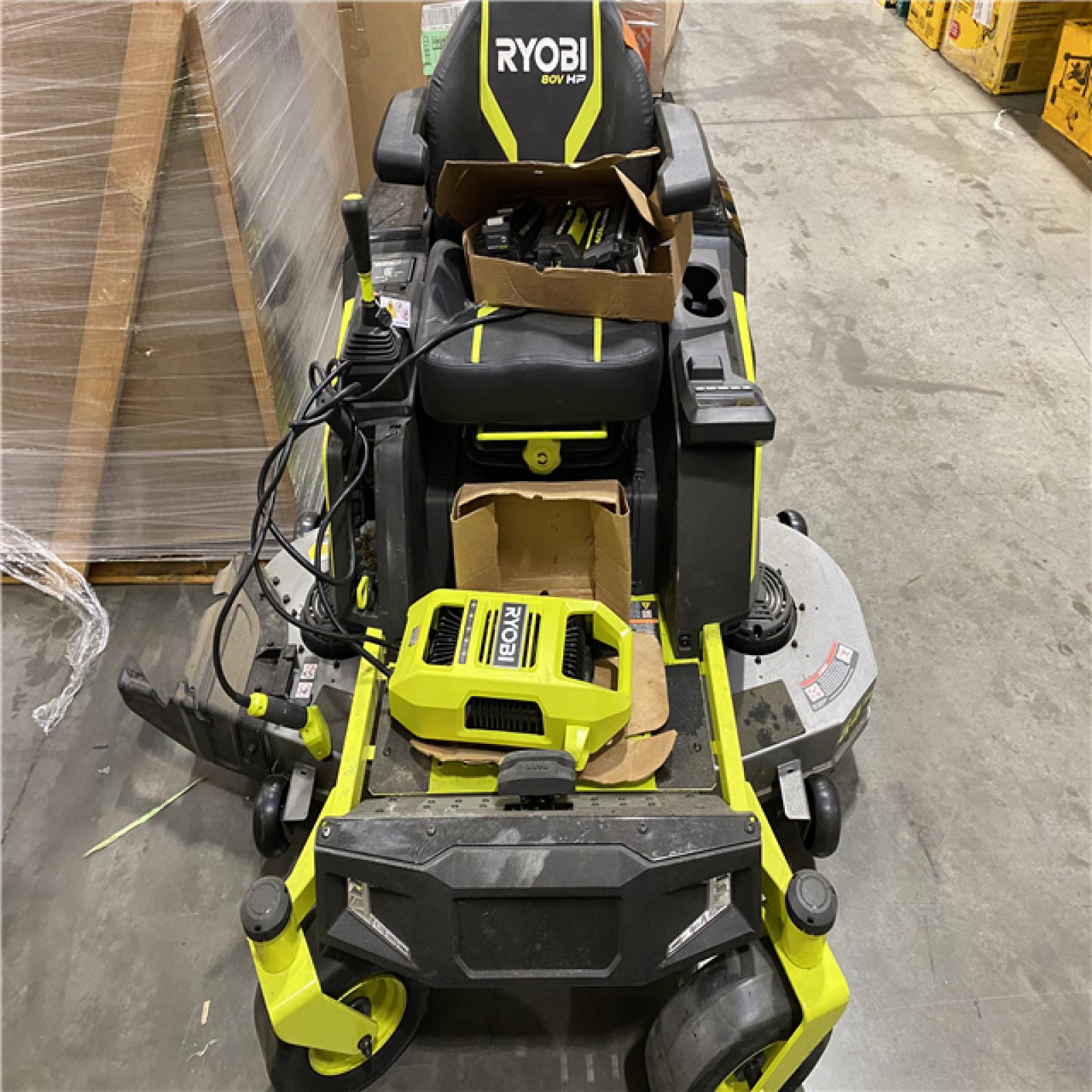 Dallas Location - As-Is RYOBI 80V HP Brushless 54 in. Battery Electric Cordless Zero Turn Riding Mower (3) 80V Batteries (4) 40V Batteries and Charger