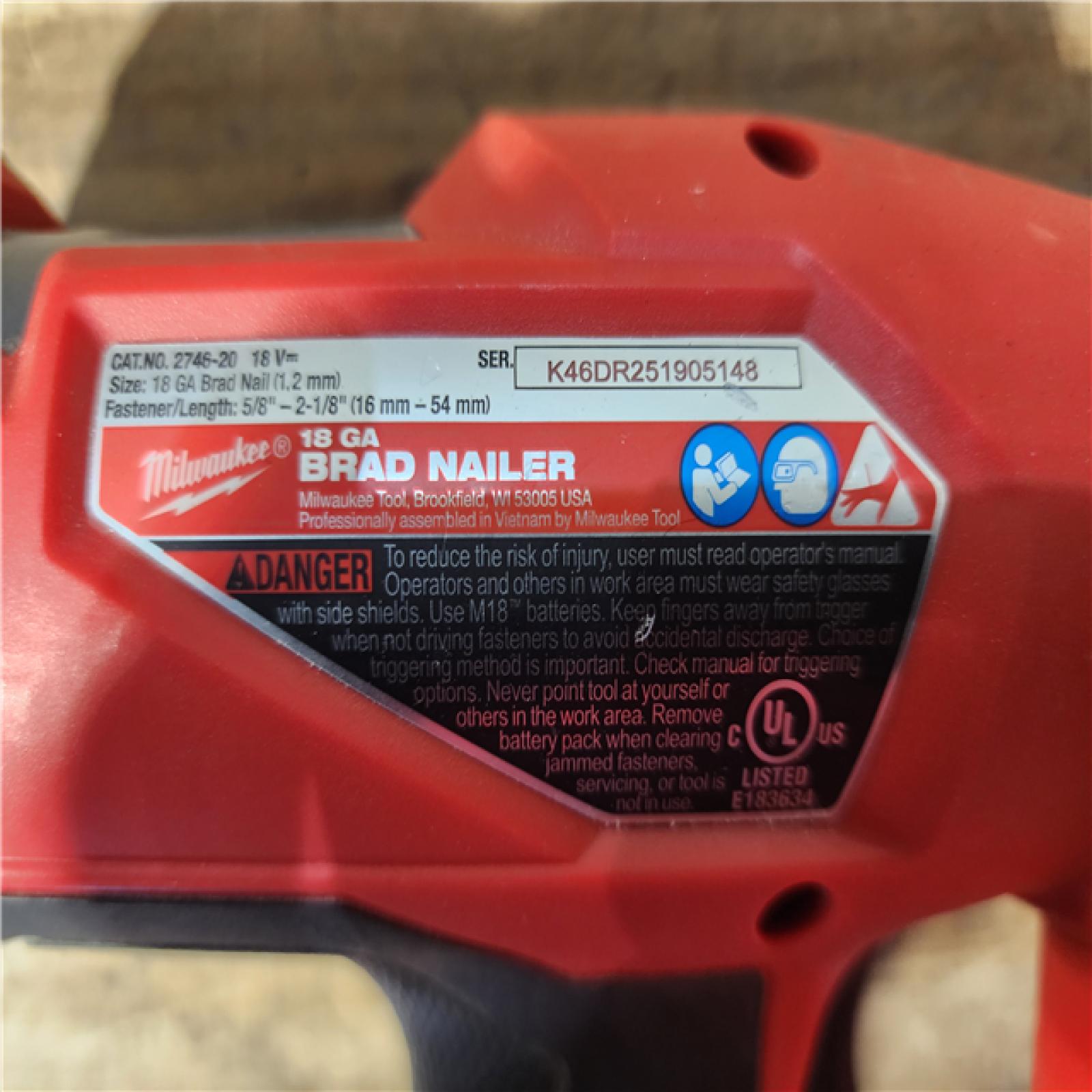 HOUSTON LOCATION - AS-IS Milwaukee FUEL 18-Volt Lithium-Ion Brushless Cordless Gen II 18-Gauge Brad Nailer (Tool-Only)