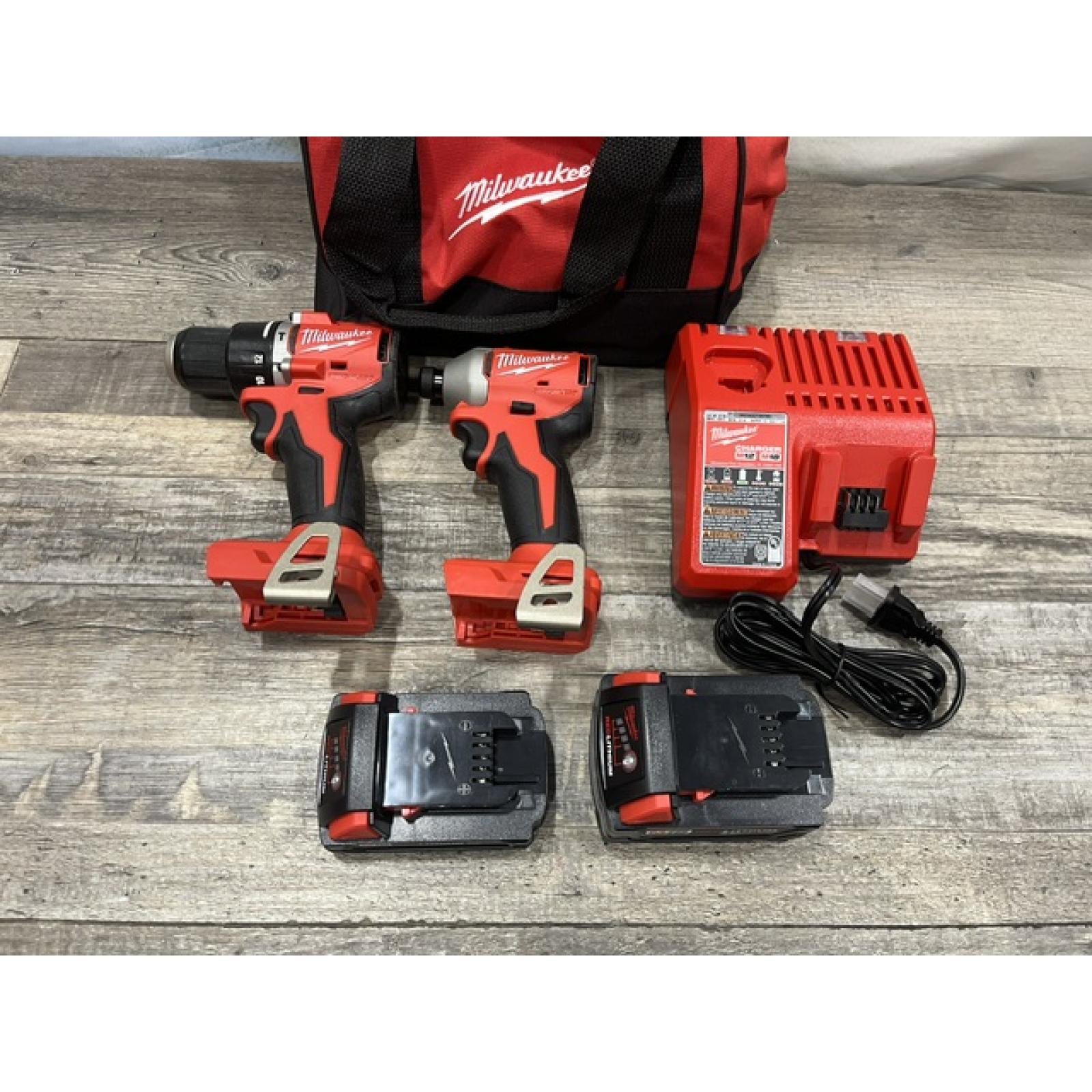 AS-IS Milwaukee 18-Volt Lithium-Ion Brushless Cordless Compact Hammer Drill/Impact Combo Kit