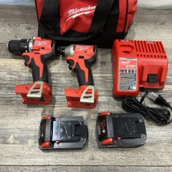 AS-IS Milwaukee 18-Volt Lithium-Ion Brushless Cordless Compact Hammer Drill/Impact Combo Kit