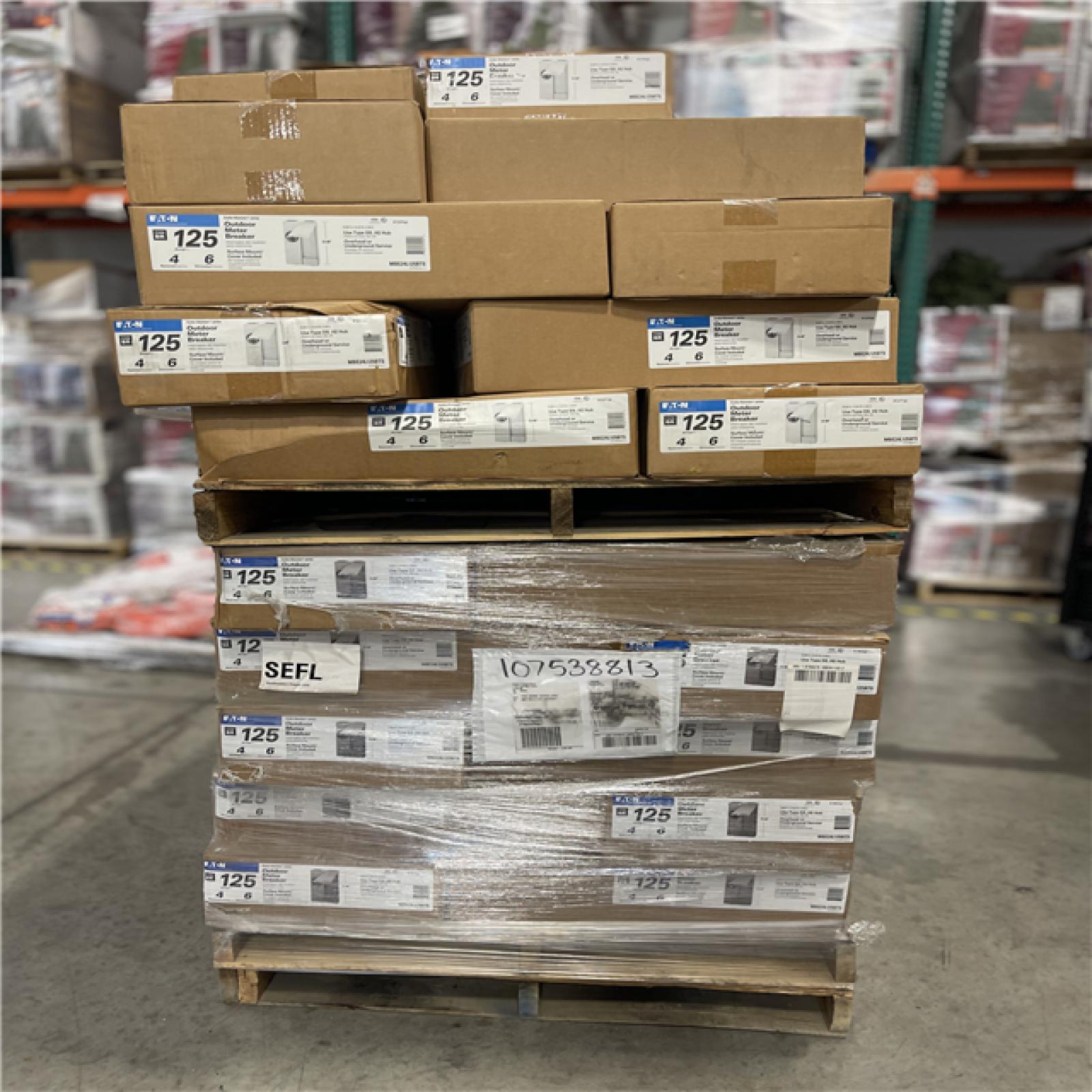 DALLAS LOCATION -Eaton 125 Amp 2-Space 4-Circuit EUSERC BR Type Main Lug Meter Breaker Surface PALLET-(45 UNITS)