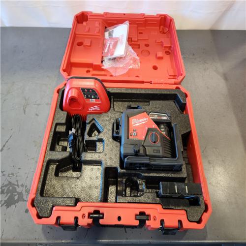 AS-IS- Milwaukee 12-Volt Lithium-Ion Cordless Green 250 ft. 3-Plane Laser Level Kit