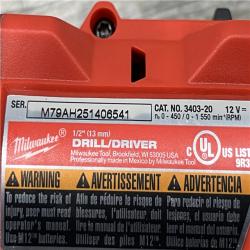 AS-IS Milwaukee FUEL 12V Lithium-Ion Brushless Cordless 1/2 in. Drill Driver (Tool-Only)
