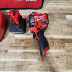 HOUSTON LOCATION - AS - IS Milwaukee FUEL 12V Li-Ion Brushless Cordless Stubby 3/8 in. Impact Wrench Kit