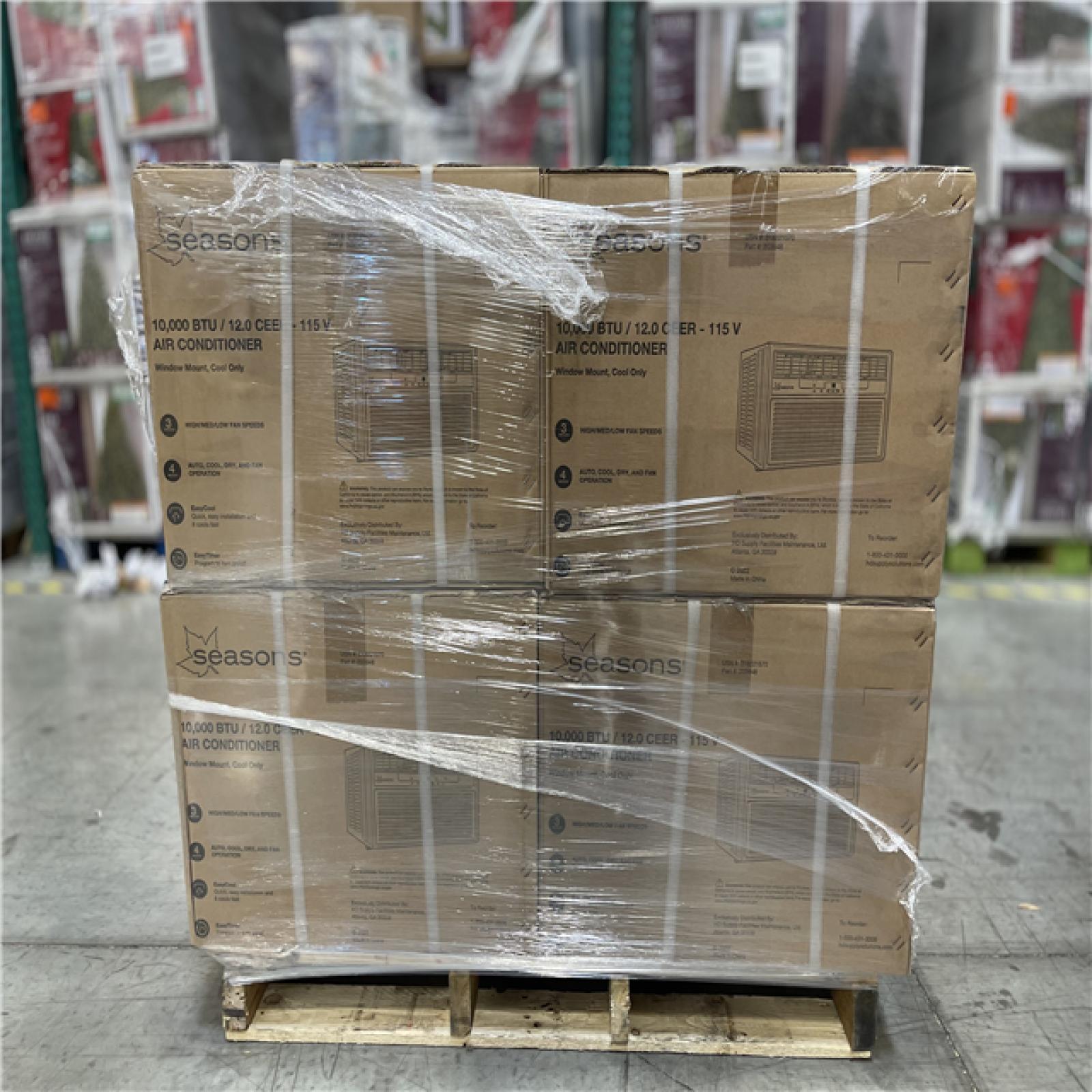 DALLAS LOCATION - SEASONS 10 000BTU AIR CONDITIONER PALLET- (8 UNITS)