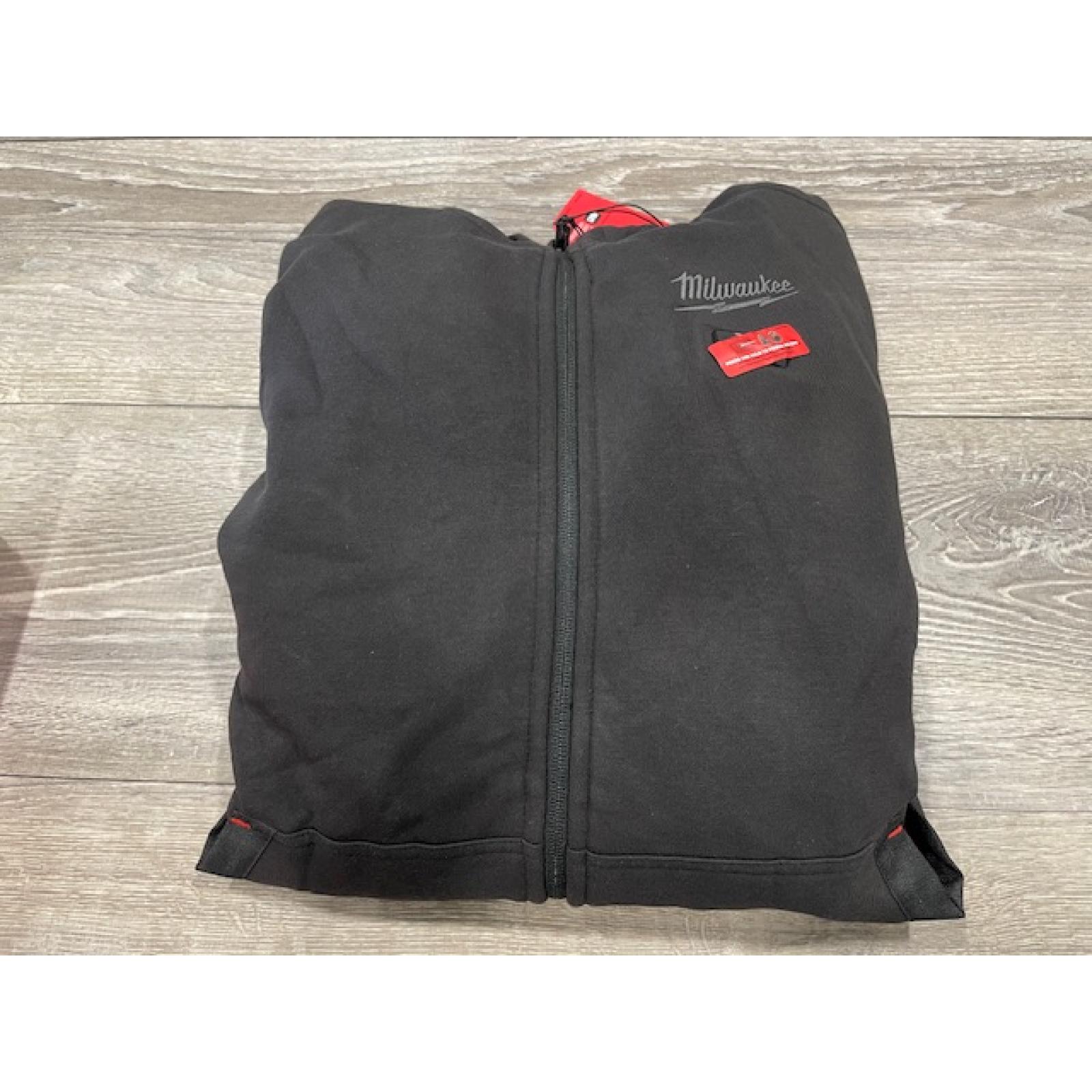 AS-IS Milwaukee Men's Large 12-Volt Lithium-Ion Cordless Black Heated Jacket Hoodie Kit