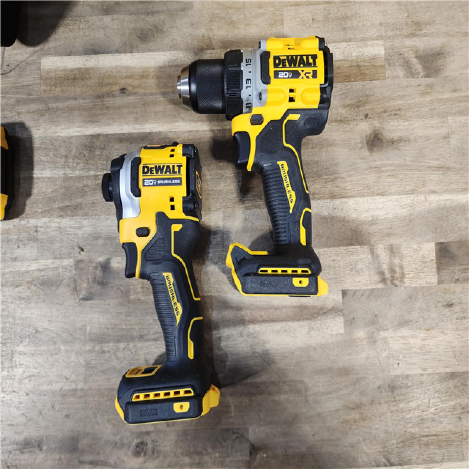HOUSTON LOCATION - AS-IS DEWALT 20V MAX XR Cordless Drill/Driver, ATOMIC Impact Driver 2 Tool Combo Kit, (2) 2.0Ah Batteries, Charger, and Bag