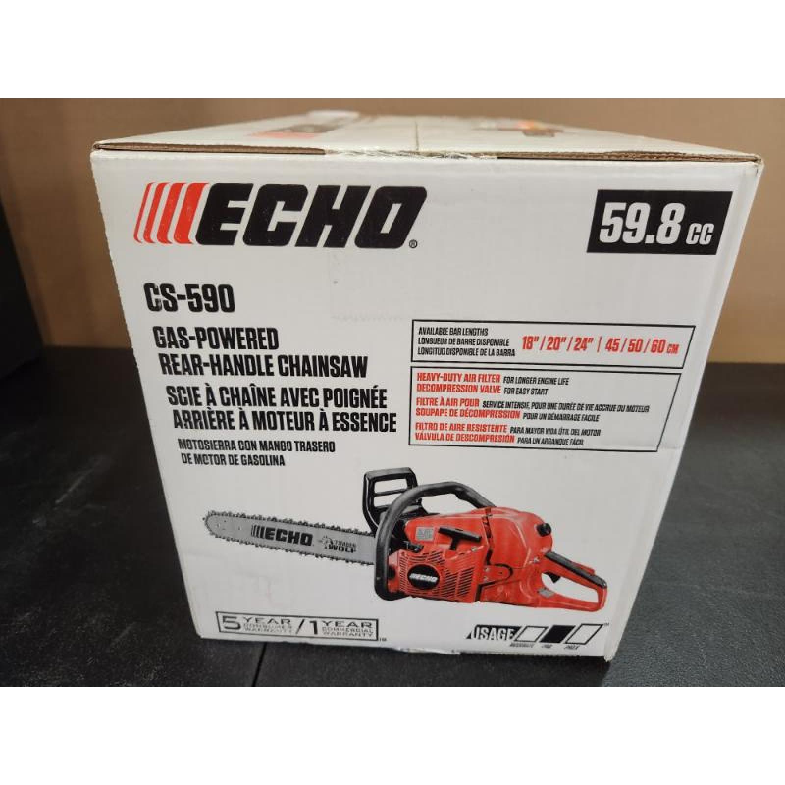 Phoenix NEW ECHO 20 in. 59.8 cc Gas 2-Stroke Rear Handle Timber Wolf Chainsaw (SEALED)