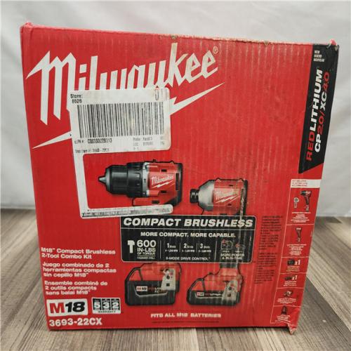 NEW- Milwaukee M18 Compact Brushless 2-Tool Combo Kit