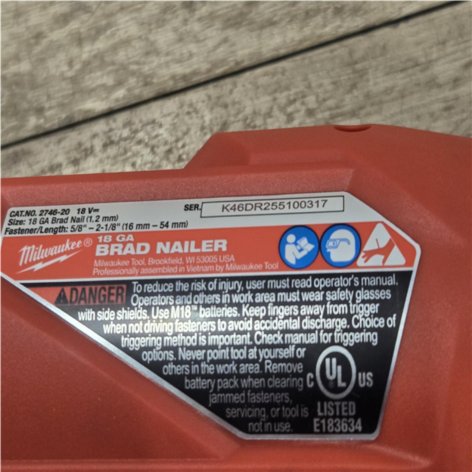 AS-IS  Milwaukee FUEL 18-Volt Lithium-Ion Brushless Cordless Gen II 18-Gauge Brad Nailer (Tool-Only)