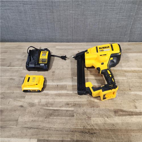 HOUSTON LOCATION - AS-IS DeWALT DCN681D1 20-Volt MAX 18ga Cordless Brushless Narrow Crown Stapler Kit w/ BATTERY & CHARGER