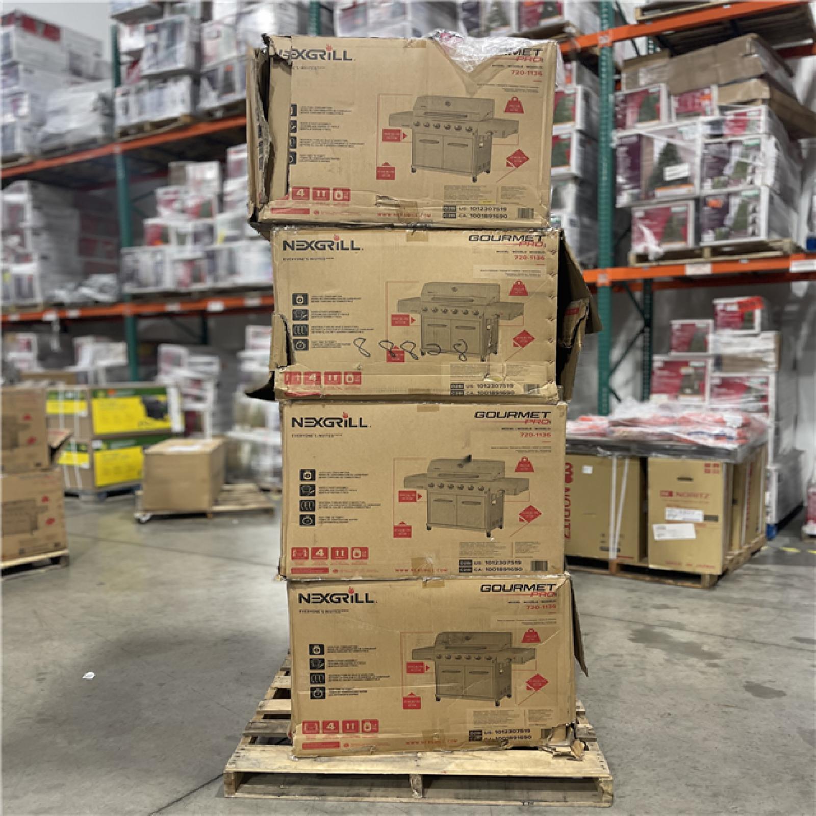 DALLAS LOCATION- Nexgrill Gourmet Pro 6-Burner Stainless Steel Propane Gas Grill PALLET (4 UNITS)