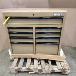 Phoenix NEW Husky Standard Duty 46 in. W x 18 in. D 9-Drawer Gloss Tan Mobile Workbench Cabinet with Solid Wood Top