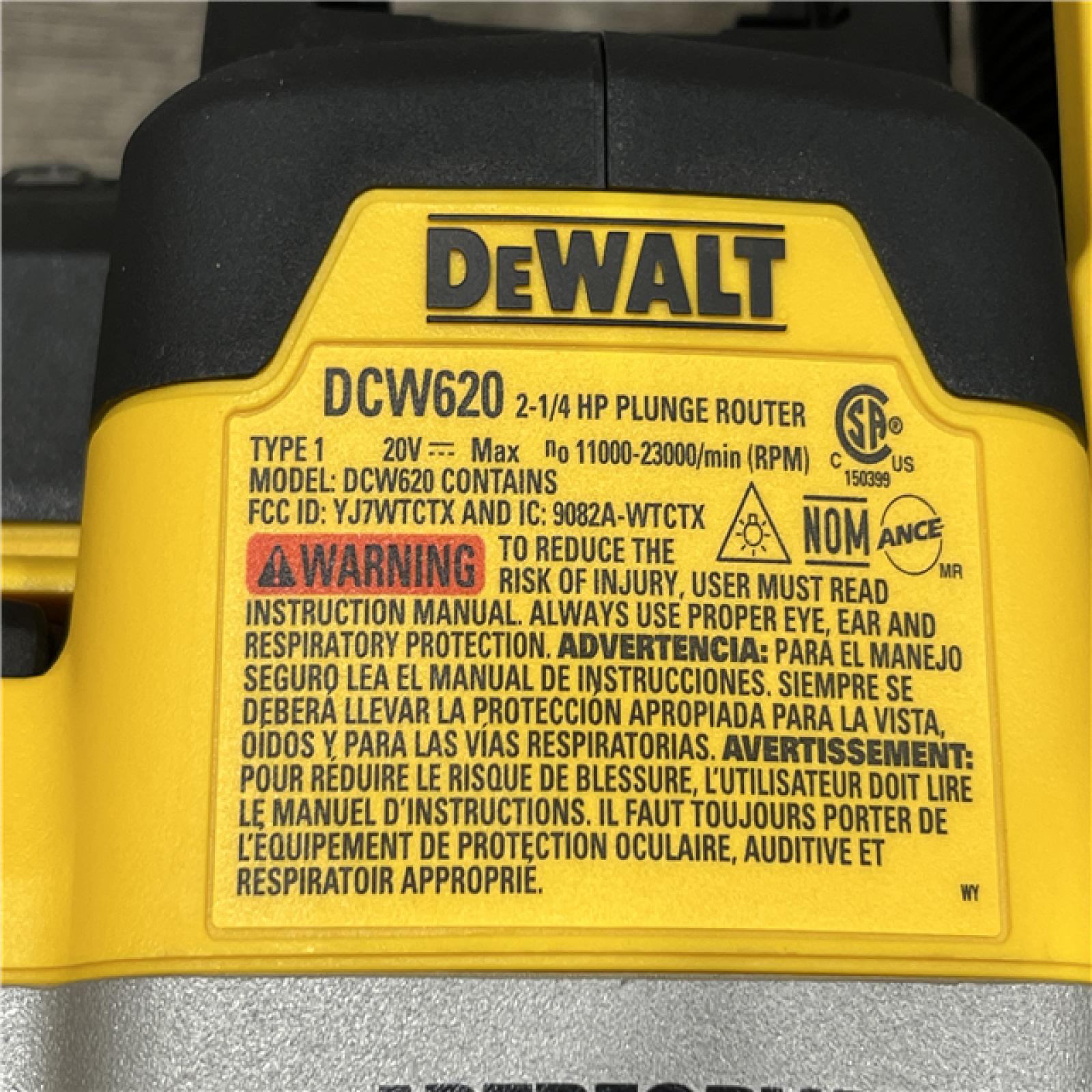 AS-IS DEWALT 20V MAX XR 2-1/4 Peak HP Brushless Cordless Plunge Router (Tool Only)