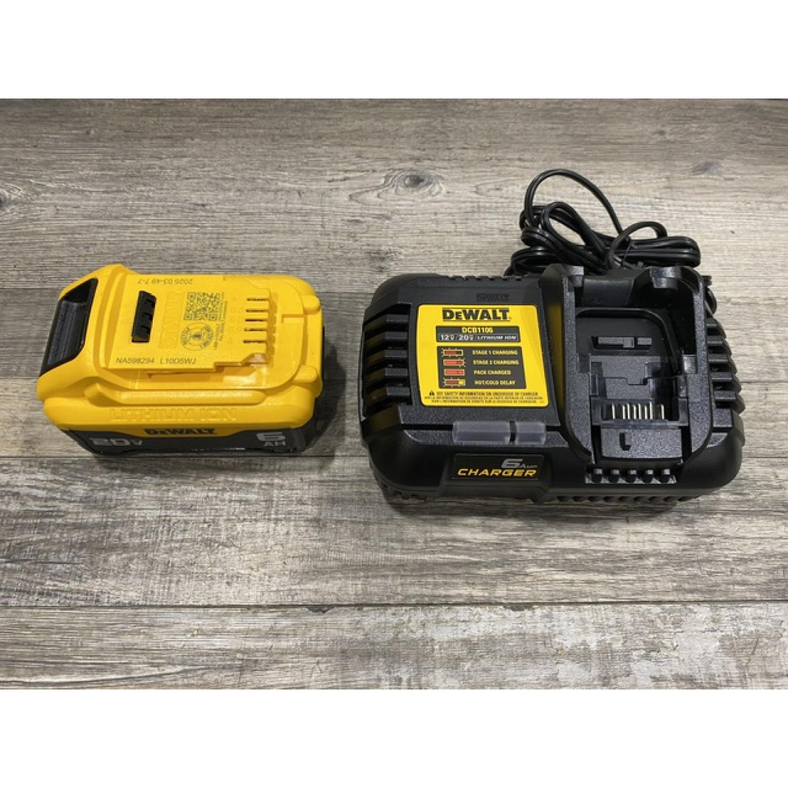 AS-IS DEWALT 20V MAX Lithium-Ion 6.0 Ah Battery and Charger