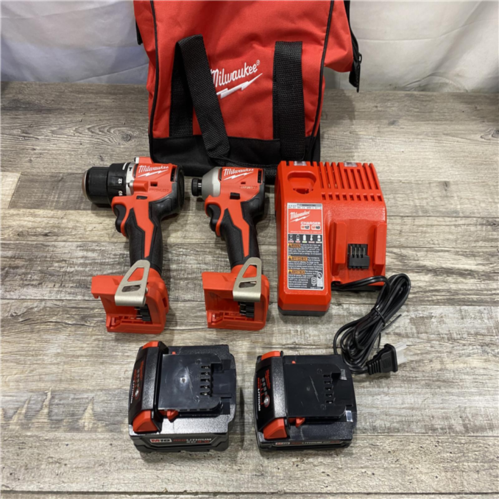 AS-IS Milwaukee 18-Volt Lithium-Ion Brushless Cordless Compact Hammer Drill/Impact Combo Kit