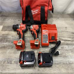 AS-IS Milwaukee 18-Volt Lithium-Ion Brushless Cordless Compact Hammer Drill/Impact Combo Kit