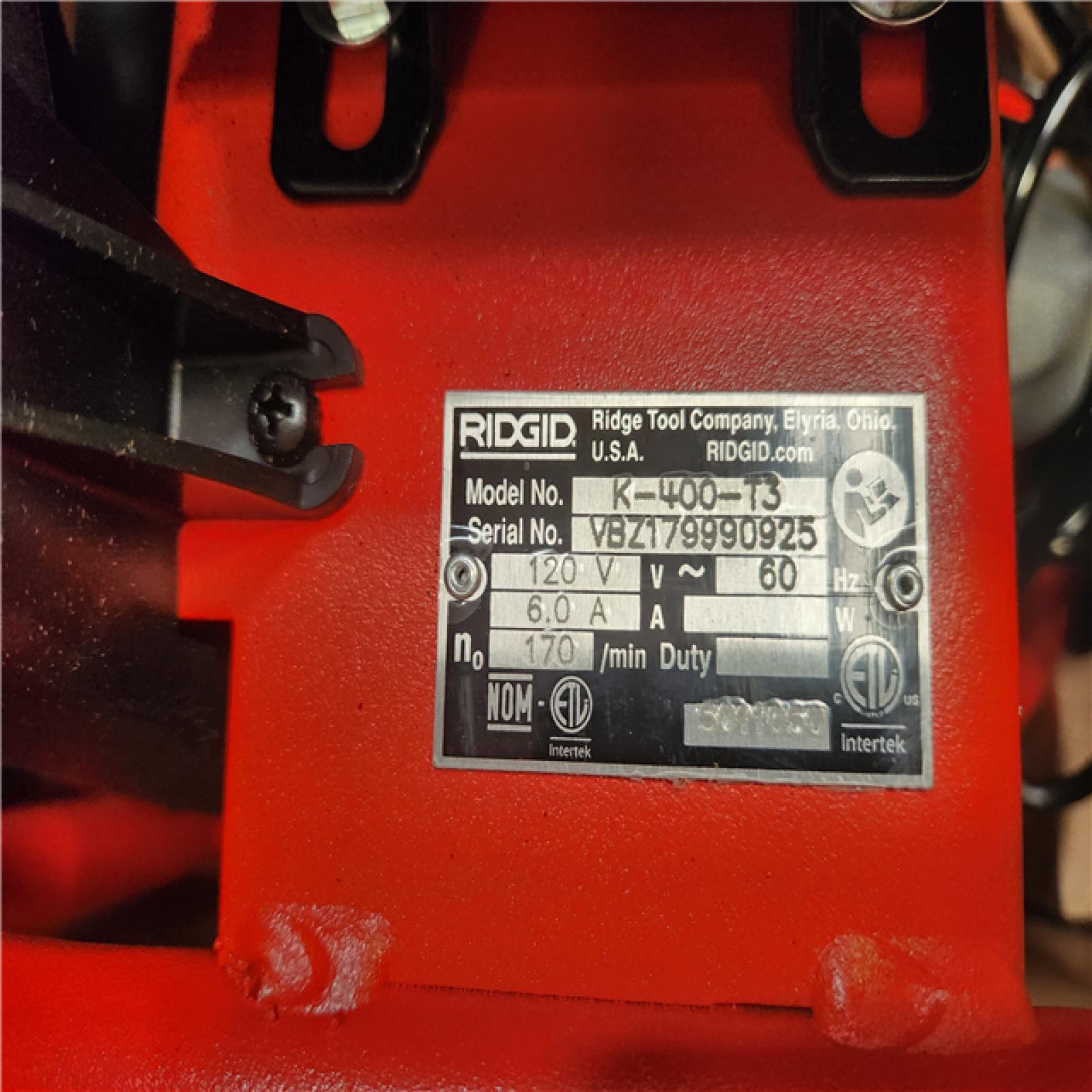 Phoenix NEW RIDGID K-400 Drain Cleaning Snake Auger 120-Volt Drum Machine with C-32IW 3/8 in. x 75 ft. Cable (No Tool Set & Gloves)