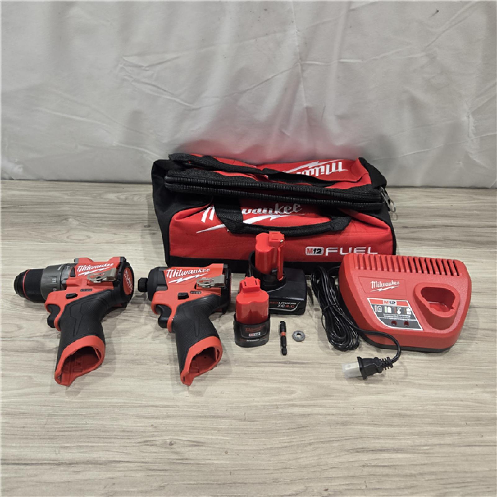 AS-IS Milwaukee 3497-22 12V Hammer Drill and Impact Driver Combo Kit