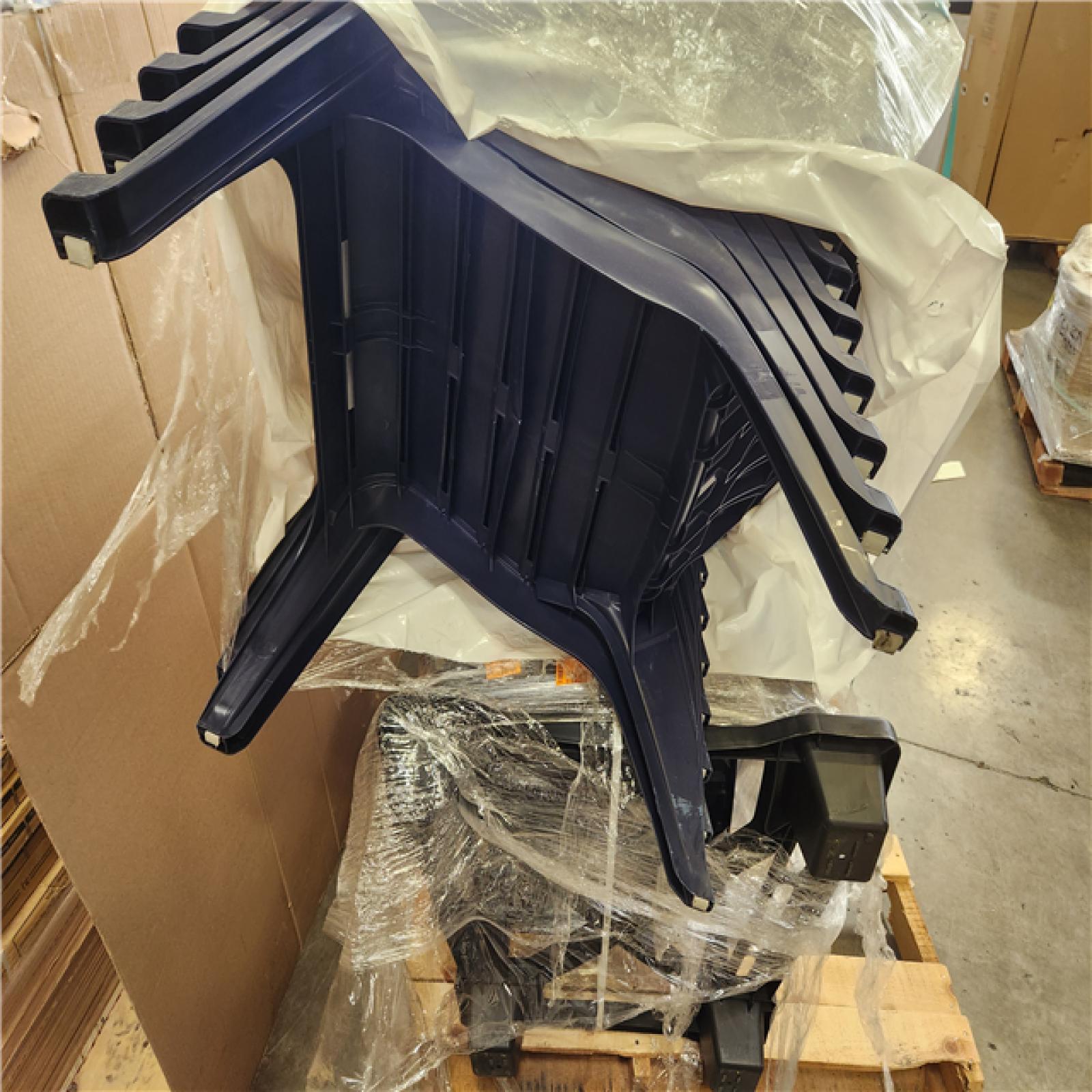 Phoenix AS-IS POLYWOOD Grant Park Traditional Curveback Slate BLUE Plastic Patio Adirondack Chair Outdoor (Set of 24)