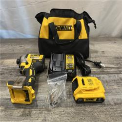 AS-IS DEWALT 20V MAX Lithium-Ion Brushless Cordless 1/4 in. Impact Driver Kit