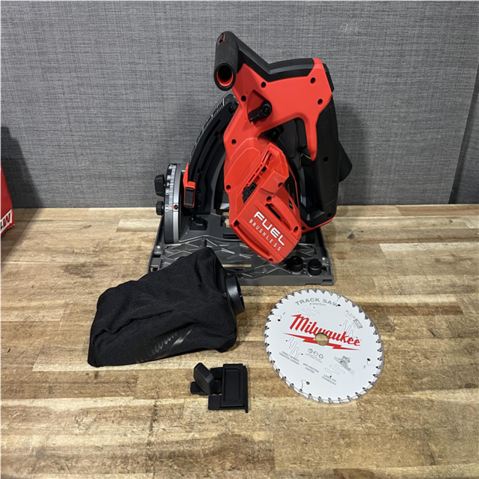 Houston Location AS-IS Milwaukee FUEL 18V Lithium-Ion Cordless Brushless 6-1/2 in. Plunge Cut Track Saw (Tool-Only)