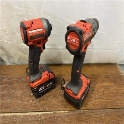 AS-IS MILWAUKEE M18 FUEL 18V Lithium-Ion Brushless Cordless Hammer Drill and Impact Driver Combo Kit (2-Tool) with 2 Batteries