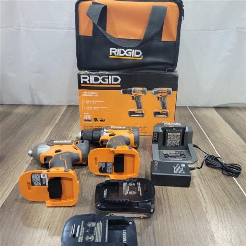 GOOD RIDGID 18v 2 Tool Combo Kit 1/2 Drill/Driver 1/4 Impact Driver